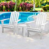 darrahopens Furniture > Outdoor Gardeon Outdoor Sun Lounge Beach Chairs Table Setting Wooden Adirondack Patio Chair White