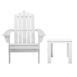 darrahopens Furniture > Outdoor Gardeon Outdoor Sun Lounge Beach Chairs Table Setting Wooden Adirondack Patio Chair White