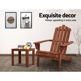 darrahopens Furniture > Outdoor Gardeon Outdoor Sun Lounge Beach Chairs Table Setting Wooden Adirondack Patio Lounges Chair