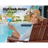 darrahopens Furniture > Outdoor Gardeon Outdoor Sun Lounge Beach Chairs Table Setting Wooden Adirondack Patio Lounges Chair