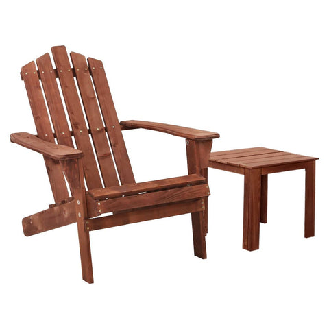 darrahopens Furniture > Outdoor Gardeon Outdoor Sun Lounge Beach Chairs Table Setting Wooden Adirondack Patio Lounges Chair