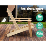darrahopens Furniture > Outdoor Gardeon Outdoor Sun Lounge Beach Chairs Table Setting Wooden Adirondack Patio Natural Wood Chair