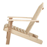 darrahopens Furniture > Outdoor Gardeon Outdoor Sun Lounge Beach Chairs Table Setting Wooden Adirondack Patio Natural Wood Chair