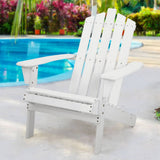 darrahopens Furniture > Outdoor Gardeon Outdoor Sun Lounge Beach Chairs Table Setting Wooden Adirondack Patio - White