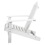 darrahopens Furniture > Outdoor Gardeon Outdoor Sun Lounge Beach Chairs Table Setting Wooden Adirondack Patio - White