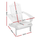 darrahopens Furniture > Outdoor Gardeon Outdoor Sun Lounge Beach Chairs Table Setting Wooden Adirondack Patio - White
