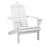 darrahopens Furniture > Outdoor Gardeon Outdoor Sun Lounge Beach Chairs Table Setting Wooden Adirondack Patio - White