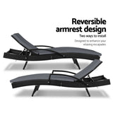 darrahopens Furniture > Outdoor Gardeon Outdoor Sun Lounge - Black