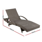 darrahopens Furniture > Outdoor Gardeon Outdoor Sun Lounge - Grey