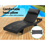 darrahopens Furniture > Outdoor Gardeon Outdoor Sun Lounge Setting Wicker Lounger Day Bed Rattan Patio Furniture Black