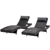 darrahopens Furniture > Outdoor Gardeon Outdoor Sun Lounge Setting Wicker Lounger Day Bed Rattan Patio Furniture Black