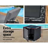 darrahopens Furniture > Outdoor Gardeon Outdoor Sun Lounge Wicker Lounger Setting Day Bed Chair Pool Furniture Rattan Sofa Cushion Garden Patio Grey Black
