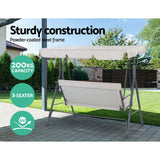 darrahopens Furniture > Outdoor Gardeon Outdoor Swing Chair Hammock 3 Seater Garden Canopy Bench Seat Backyard