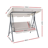 darrahopens Furniture > Outdoor Gardeon Outdoor Swing Chair Hammock 3 Seater Garden Canopy Bench Seat Backyard