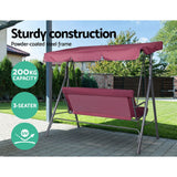 darrahopens Furniture > Outdoor Gardeon Outdoor Swing Chair Hammock 3 Seater Garden Canopy Bench Seat Backyard