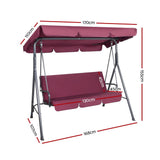 darrahopens Furniture > Outdoor Gardeon Outdoor Swing Chair Hammock 3 Seater Garden Canopy Bench Seat Backyard