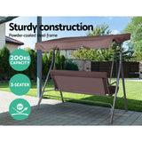 darrahopens Furniture > Outdoor Gardeon Outdoor Swing Chair Hammock 3 Seater Garden Canopy Bench Seat Backyard