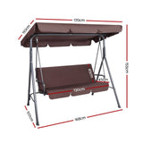 darrahopens Furniture > Outdoor Gardeon Outdoor Swing Chair Hammock 3 Seater Garden Canopy Bench Seat Backyard