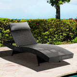 darrahopens Furniture > Outdoor Gardeon Outdoor Wicker Sun Lounge - Black