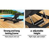 darrahopens Furniture > Outdoor Gardeon Outdoor Wicker Sun Lounge - Black