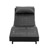 darrahopens Furniture > Outdoor Gardeon Outdoor Wicker Sun Lounge - Black