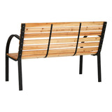 Darrahopens Furniture > Outdoor Gardeon Outdoor Wooden Garden Bench Steel 2 Seater Patio Furniture