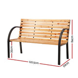 Darrahopens Furniture > Outdoor Gardeon Outdoor Wooden Garden Bench Steel 2 Seater Patio Furniture