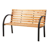 Darrahopens Furniture > Outdoor Gardeon Outdoor Wooden Garden Bench Steel 2 Seater Patio Furniture