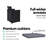 darrahopens Furniture > Outdoor Gardeon Patio Furniture Dining Chairs Table Patio Setting Bistro Set Wicker Tea Coffee Cafe Bar Set