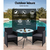 darrahopens Furniture > Outdoor Gardeon Patio Furniture Dining Chairs Table Patio Setting Bistro Set Wicker Tea Coffee Cafe Bar Set