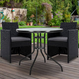 darrahopens Furniture > Outdoor Gardeon Patio Furniture Dining Chairs Table Patio Setting Bistro Set Wicker Tea Coffee Cafe Bar Set
