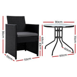 darrahopens Furniture > Outdoor Gardeon Patio Furniture Dining Chairs Table Patio Setting Bistro Set Wicker Tea Coffee Cafe Bar Set