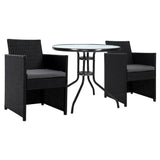 darrahopens Furniture > Outdoor Gardeon Patio Furniture Dining Chairs Table Patio Setting Bistro Set Wicker Tea Coffee Cafe Bar Set