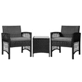 Darrahopens Furniture > Outdoor Gardeon Patio Furniture Outdoor Bistro Set Dining Chairs Setting 3 Piece Wicker