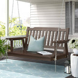 Darrahopens Furniture > Outdoor Gardeon Porch Swing Chair with Chain Garden Bench Outdoor Furniture Wooden Brown