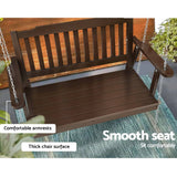 Darrahopens Furniture > Outdoor Gardeon Porch Swing Chair with Chain Garden Bench Outdoor Furniture Wooden Brown