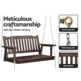 Darrahopens Furniture > Outdoor Gardeon Porch Swing Chair with Chain Garden Bench Outdoor Furniture Wooden Brown