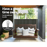 Darrahopens Furniture > Outdoor Gardeon Porch Swing Chair with Chain Garden Bench Outdoor Furniture Wooden Brown