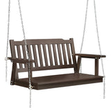 Darrahopens Furniture > Outdoor Gardeon Porch Swing Chair with Chain Garden Bench Outdoor Furniture Wooden Brown