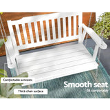 Darrahopens Furniture > Outdoor Gardeon Porch Swing Chair with Chain Garden Bench Outdoor Furniture Wooden White