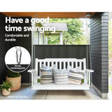 Darrahopens Furniture > Outdoor Gardeon Porch Swing Chair with Chain Garden Bench Outdoor Furniture Wooden White