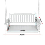 Darrahopens Furniture > Outdoor Gardeon Porch Swing Chair with Chain Garden Bench Outdoor Furniture Wooden White