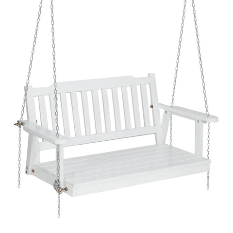 Darrahopens Furniture > Outdoor Gardeon Porch Swing Chair with Chain Garden Bench Outdoor Furniture Wooden White