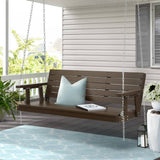 Darrahopens Furniture > Outdoor Gardeon Porch Swing Chair with Chain Outdoor Furniture 3 Seater Bench Wooden Brown