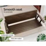 Darrahopens Furniture > Outdoor Gardeon Porch Swing Chair with Chain Outdoor Furniture 3 Seater Bench Wooden Brown