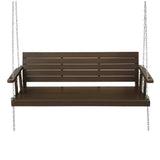 Darrahopens Furniture > Outdoor Gardeon Porch Swing Chair with Chain Outdoor Furniture 3 Seater Bench Wooden Brown