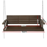 Darrahopens Furniture > Outdoor Gardeon Porch Swing Chair with Chain Outdoor Furniture 3 Seater Bench Wooden Brown