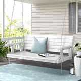 Darrahopens Furniture > Outdoor Gardeon Porch Swing Chair with Chain Outdoor Furniture 3 Seater Bench Wooden White