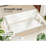 Darrahopens Furniture > Outdoor Gardeon Porch Swing Chair with Chain Outdoor Furniture 3 Seater Bench Wooden White