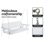 Darrahopens Furniture > Outdoor Gardeon Porch Swing Chair with Chain Outdoor Furniture 3 Seater Bench Wooden White